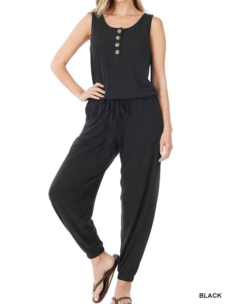 Sleeveless Jogger Jumpsuit In Black 7732527267900
