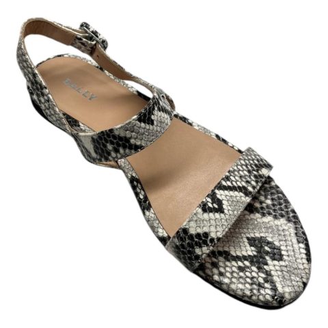 Bally Carlas 6234088 Women’s Animal Print Leather Flat Sandals Size 6