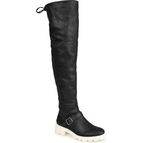 Faux Suede Thigh-High Boots