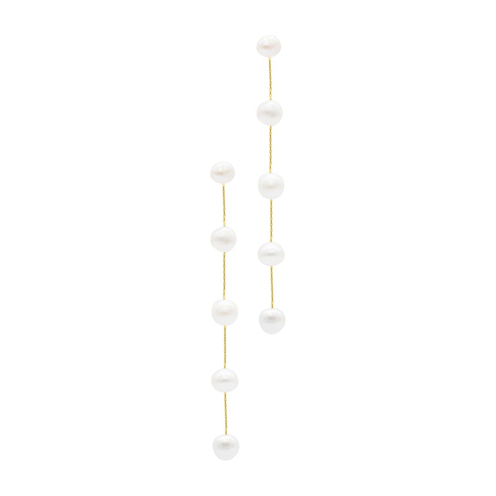 14k Gold Plated Freshwater Pearl Sweeper Earrings