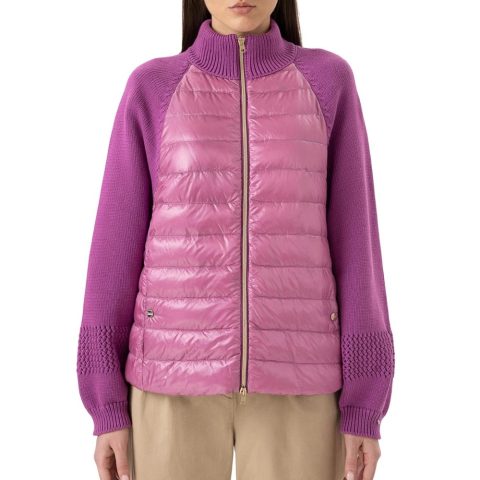 Knit & Nylon Ultralight Bomber In Fuchsia 7732528775228