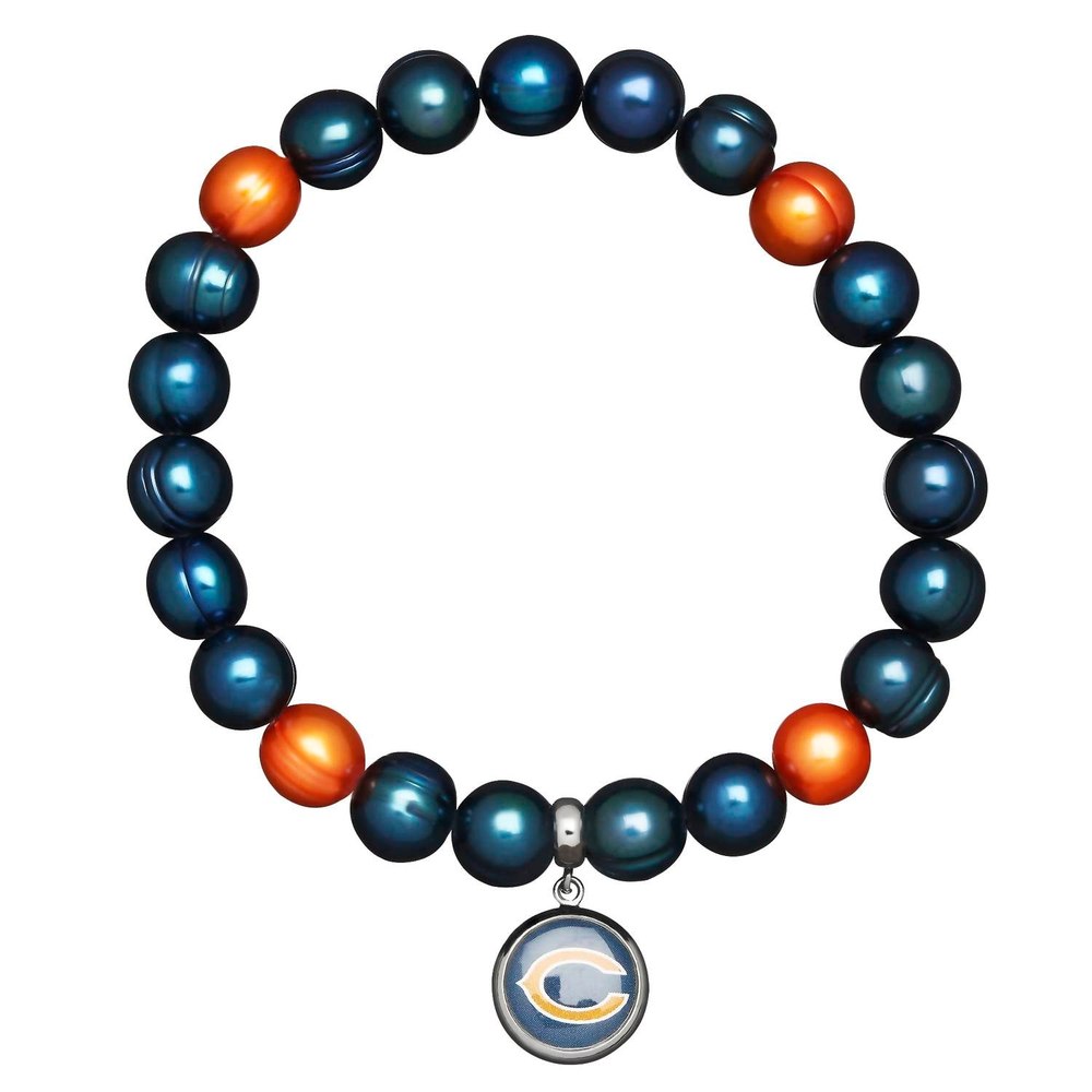 Chicago Bears Stretch Pearl Bracelet In Blue 7732529102908