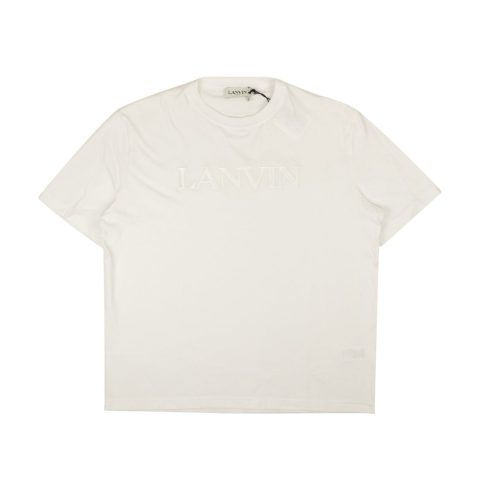 White Cotton Embroidered Logo Short Sleeve T-Shirt