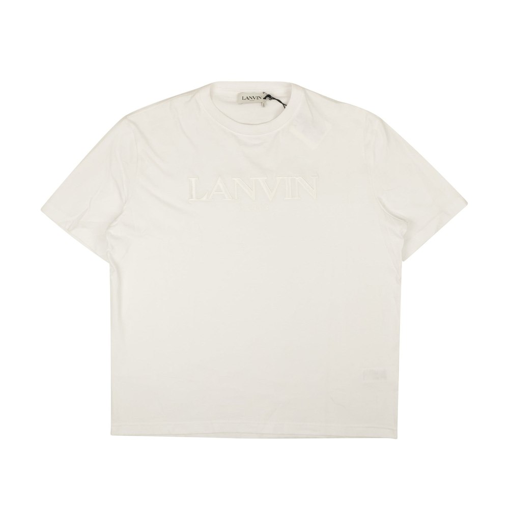White Cotton Embroidered Logo Short Sleeve T-Shirt