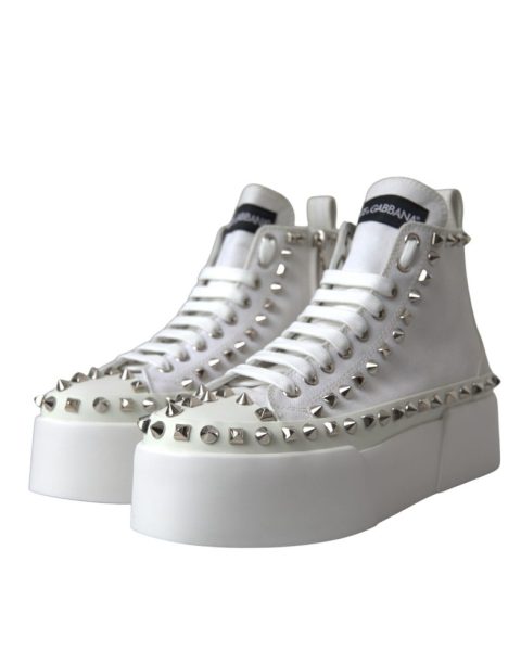Dolce & Gabbana Canvas Studded Sneakers Boots Women’s Shoes (Pre-Owned)