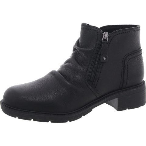 Hearth Dove Zipper Leather Ankle Boots