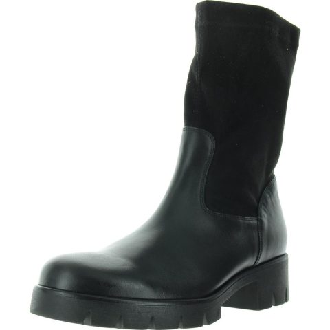 Zipper Leather Mid-Calf Boots