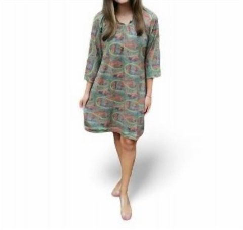 Paisley Babydoll Dress In Geen Multi