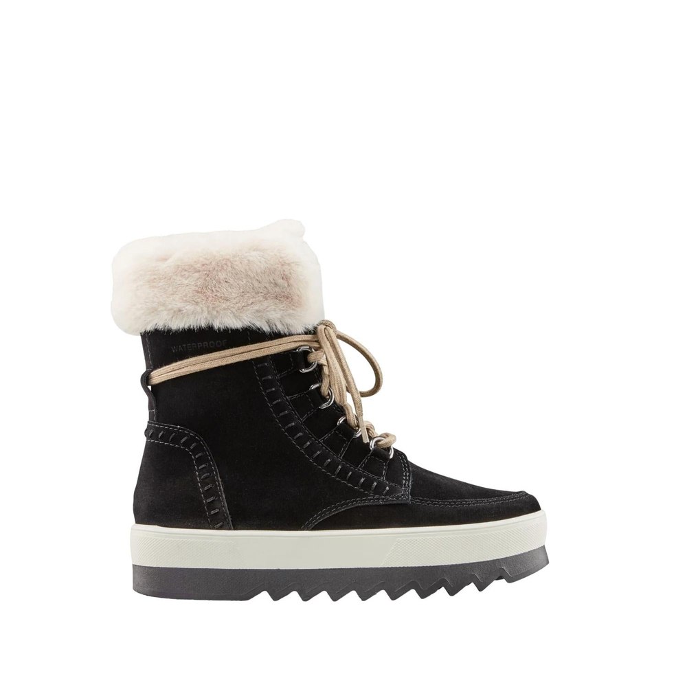 Women’s Vanetta Suede Waterproof Winter Boot In Black/cream