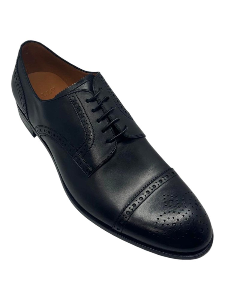 Bally Brooking 6301284 Men’s Black Calf Plain Leather Oxford Shoes
