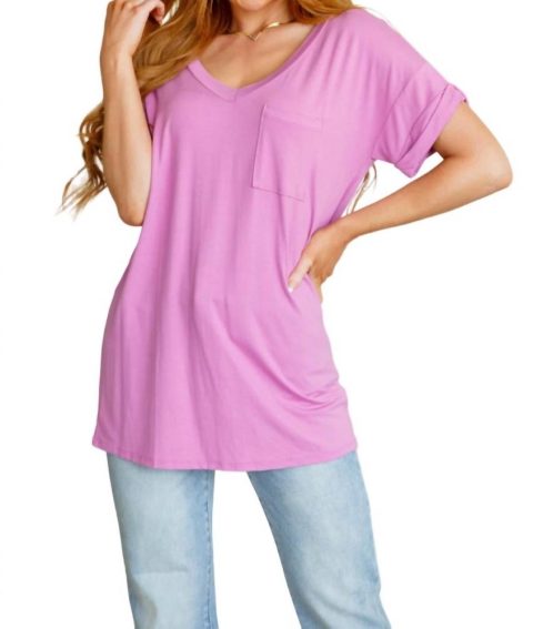 Absolute Favorite V-Neck Top In Orchid 7732540637244