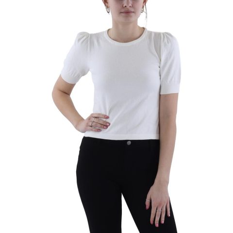 Crewneck Puff Sleeve Pullover Sweater