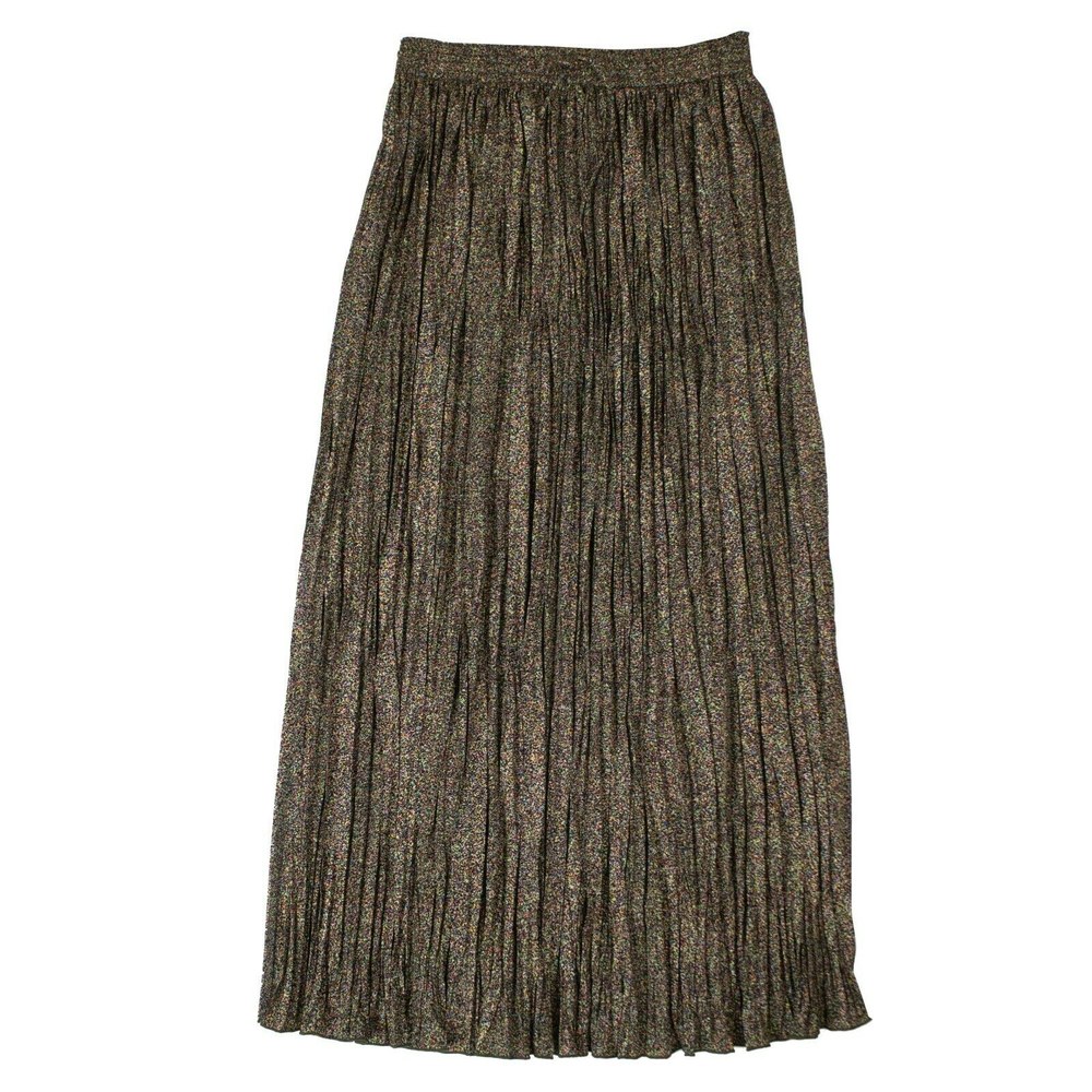 Multicolored Pleated Midi Skirt