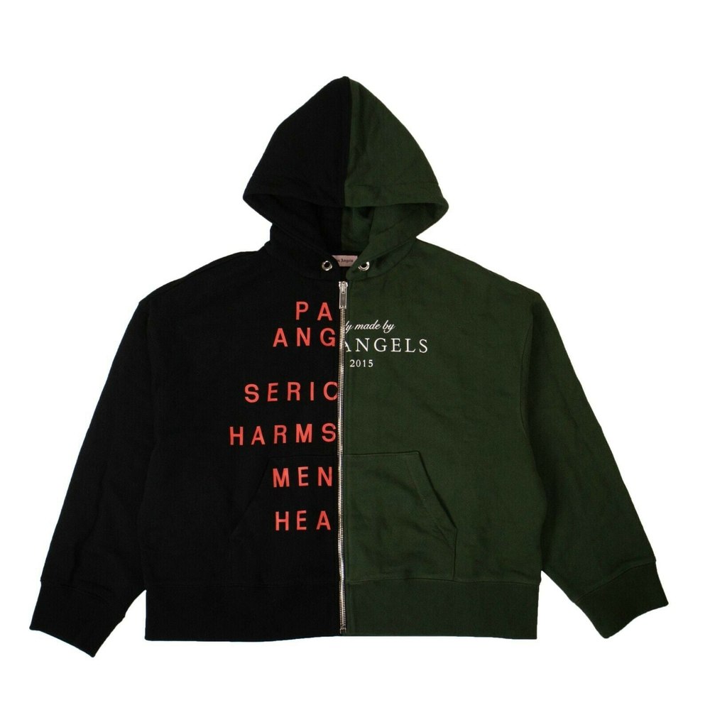 Men’s Black And Green Two Tone Logo Hoodie