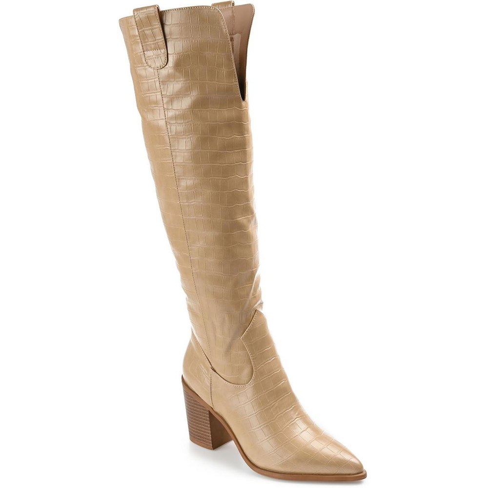THERESE Extra Wide Calf Faux Leather Knee-High Boots