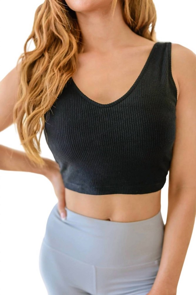 Tell Me More Crop Tank In Black 7732544602172