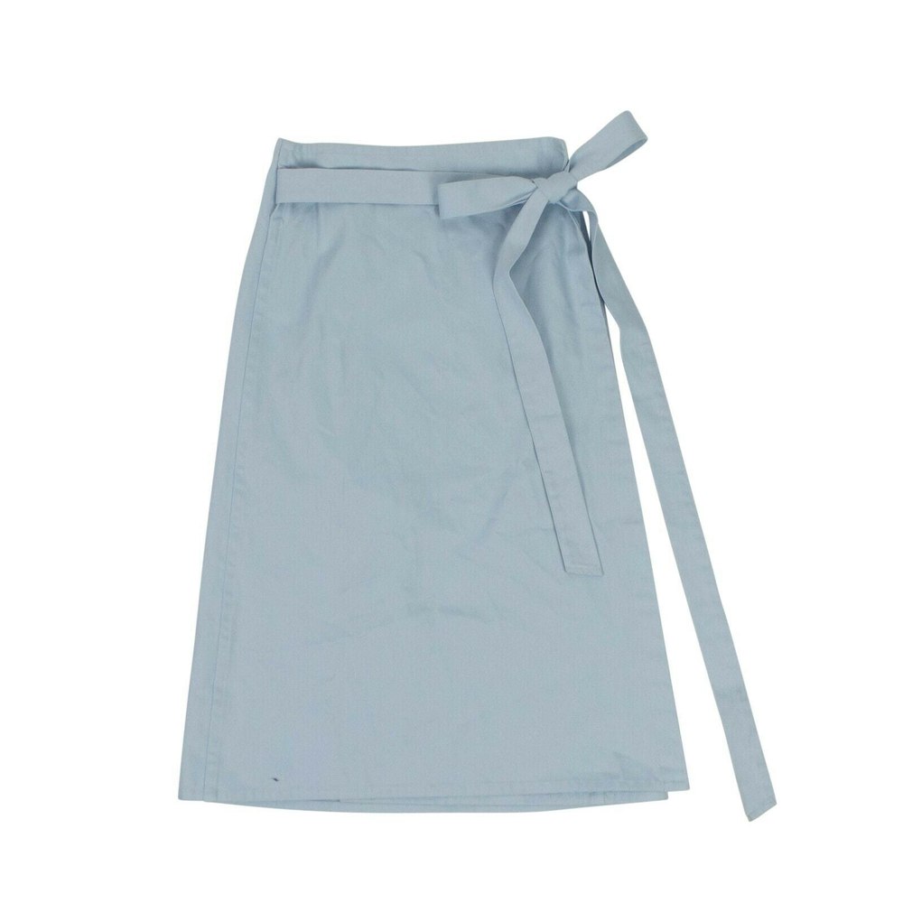 Light Blue High-Waist Wrap Midi Skirt