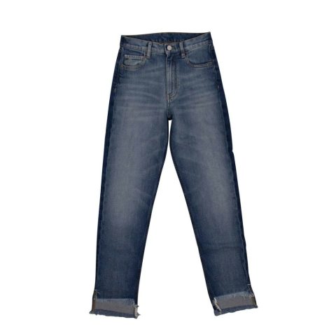 Denim Vintage Two-Tone Slim Jeans – Blue