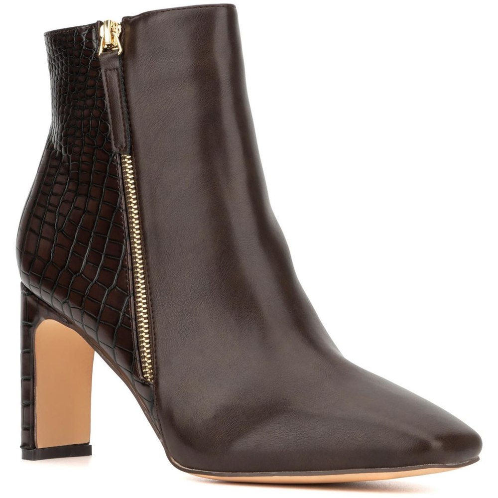 Una Faux Leather Embossed Chelsea Boots