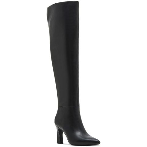 Sizzlee Solid Faux Leather Over-The-Knee Boots