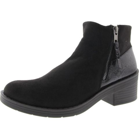 Outgoing Faux Suede Snake Print Ankle Boots