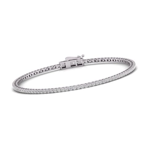 Diana M Lab 2 Carat TW Diamond Tennis Bracelet in 14K White Gold