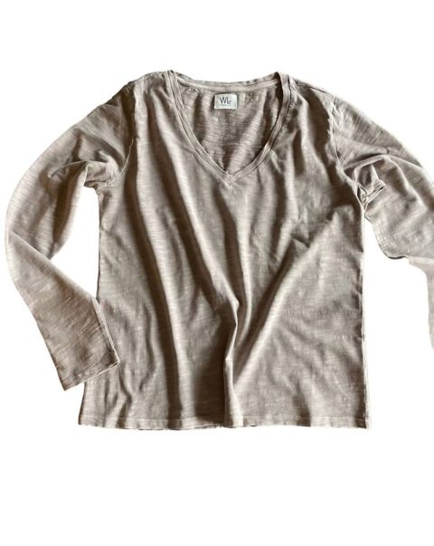 Women’s Carrizo V-Neck Long Sleeved Tee In Barn Owl 7732552532028