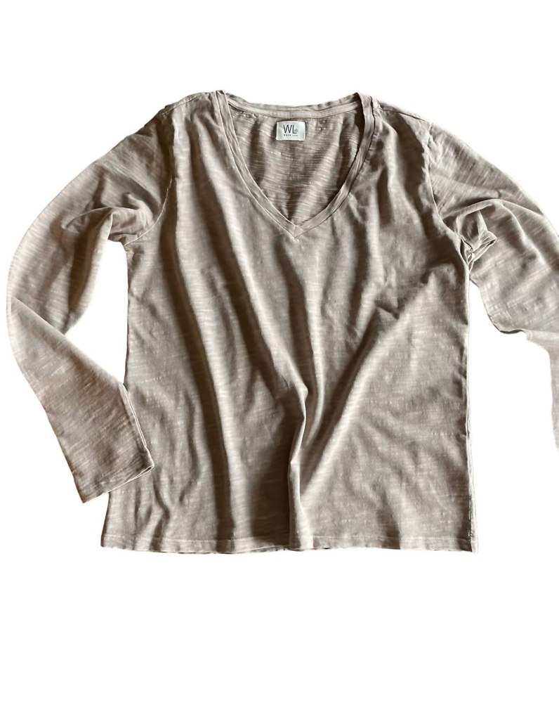 Women’s Carrizo V-Neck Long Sleeved Tee In Barn Owl 7732552532028