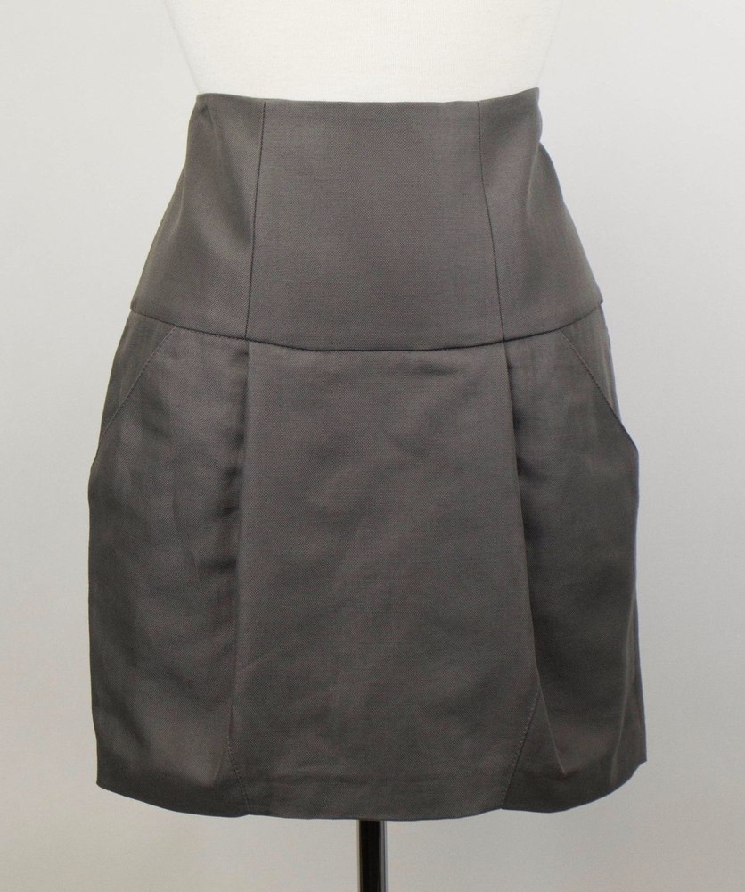 Women’s Gray Cotton Blend Skirt 7151345991740