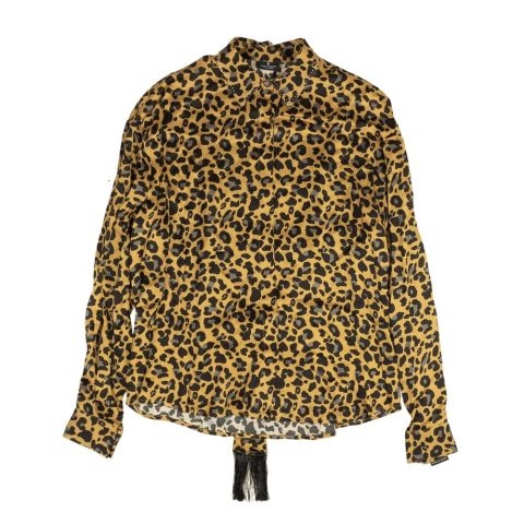 Brown Leopard Print Button Down Shirt