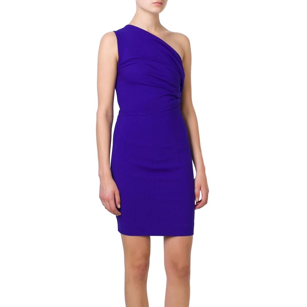 One Shoulder Draped Mini Dress In Purple 7732556988476