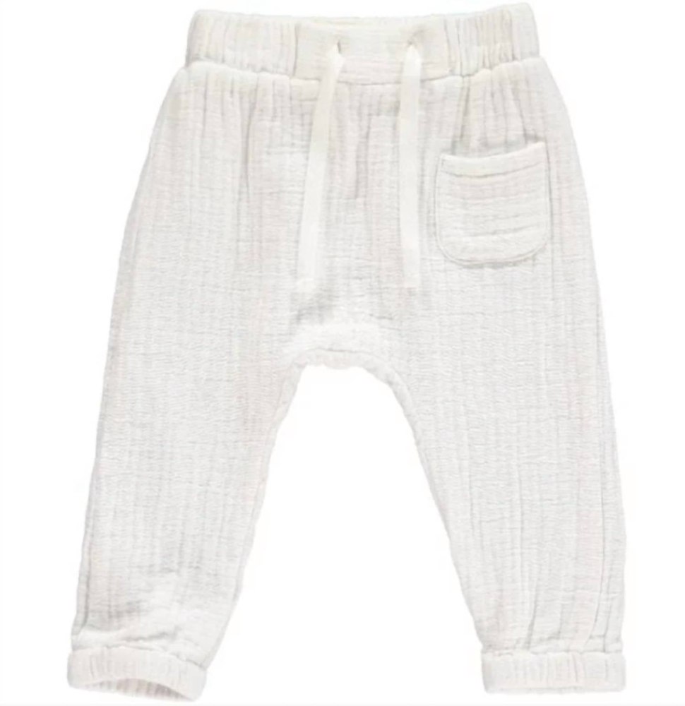 Kids’ Bosun Cotton Gauze Pants In White