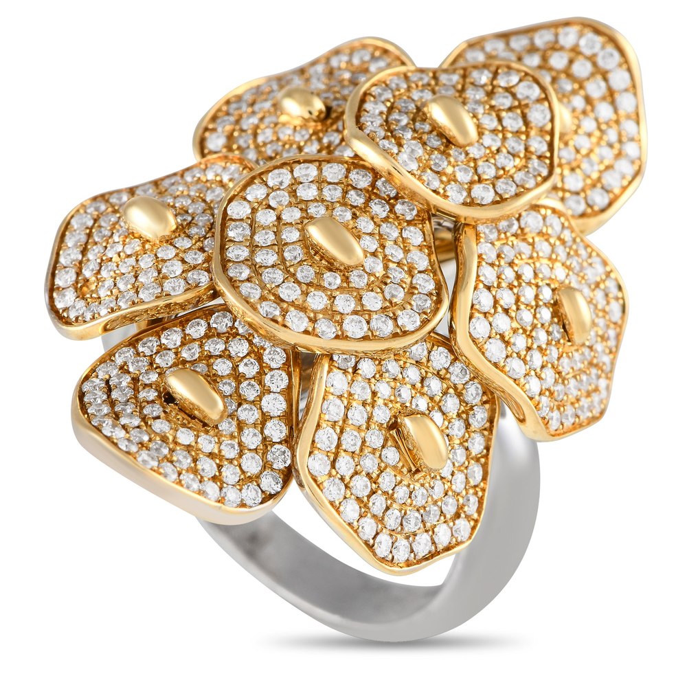 LB Exclusive 18K White and Yellow Gold 1.75ct Diamond Cocktail Ring MF16-072624 7733260124220