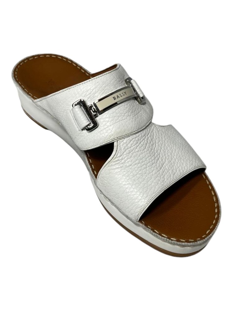 Bally Harold 6211920 Men’s White Grained Leather Sandals