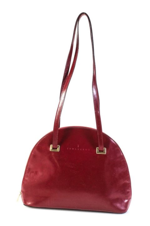 Trussardi Women’s Leather Round Shoulder Bag Red