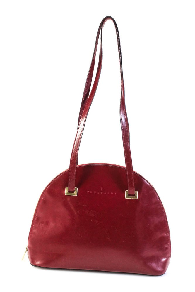 Trussardi Women’s Leather Round Shoulder Bag Red