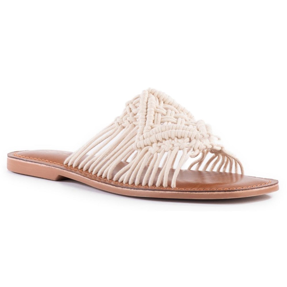Mahogany Cushioned Footbed Woven Slide Sandals