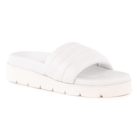 Vibe Check Leather Slip On Platform Sandals