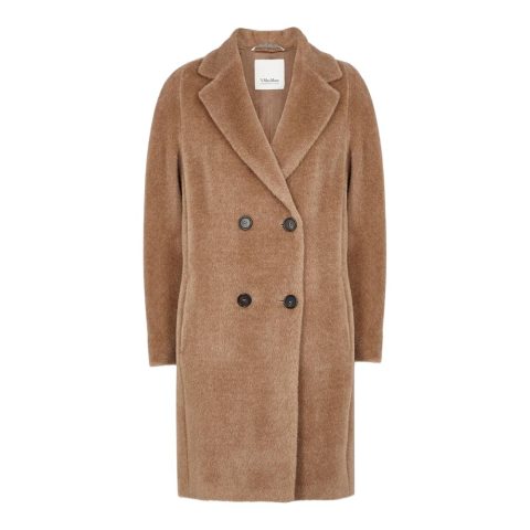 MAX MARA Women’s Locri Beige Alpaca Wool Long Coat