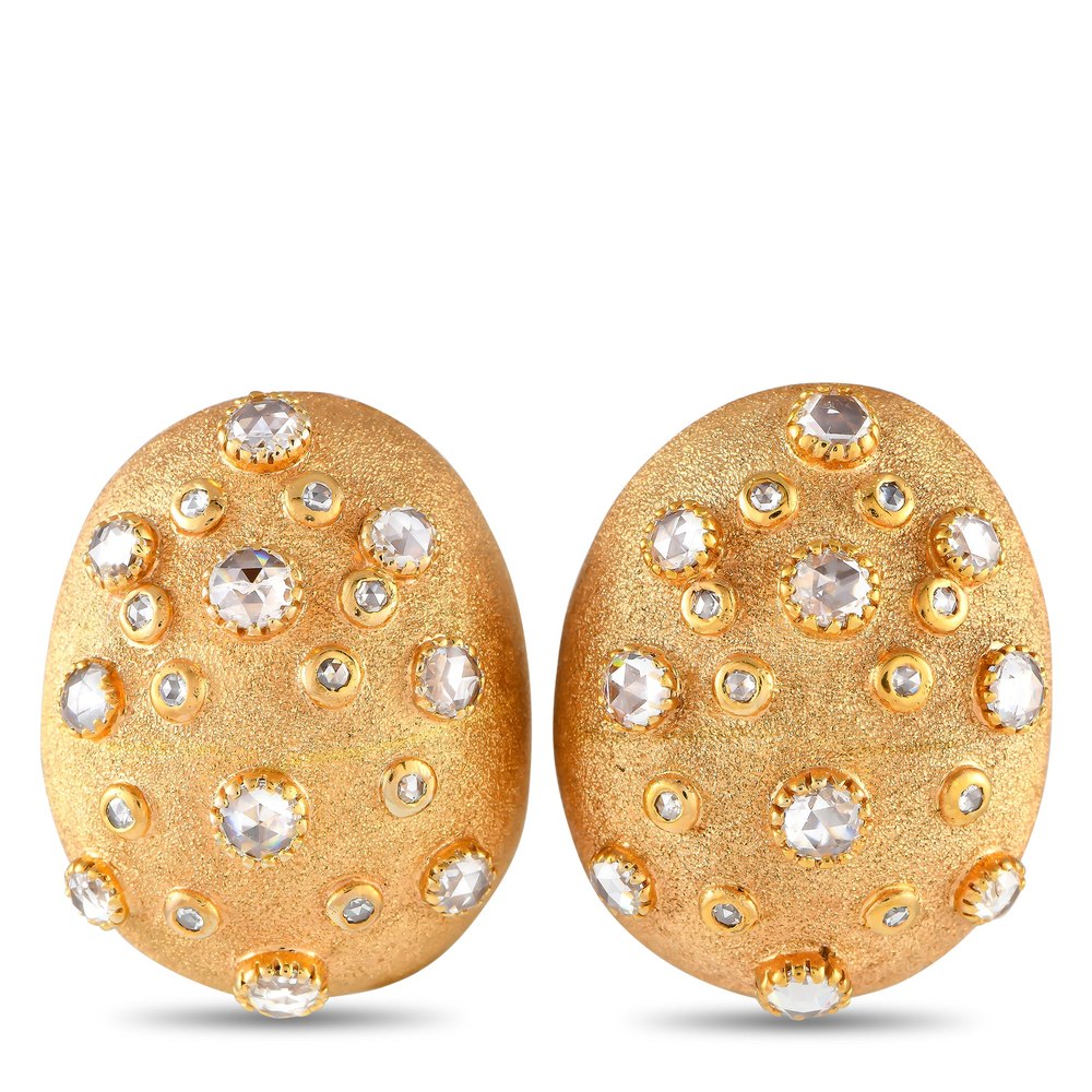 LB Exclusive 14K Yellow Gold 3.50ct Rose-Cut Diamond Earrings MF17-072624 7733266186300