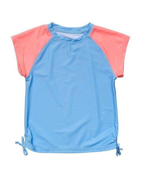 Snapper Rock Cornflower Peach Sleeve Rash Top