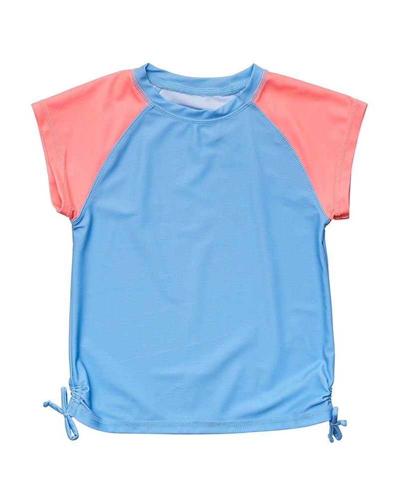 Snapper Rock Cornflower Peach Sleeve Rash Top