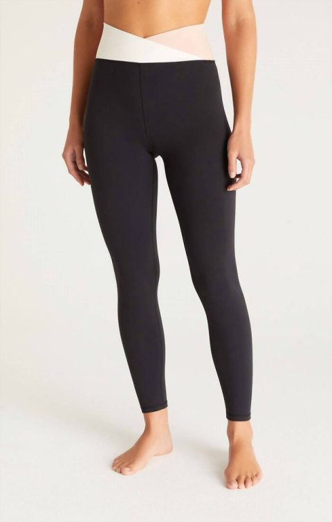 Women’s Contrast Crossover 7/8 Legging In Black
