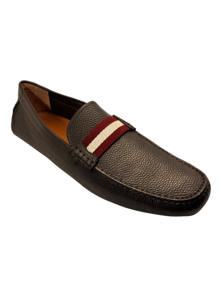 Bally Waltec 6230202 Men’s Chocolate Calf Grained Leather Loafers