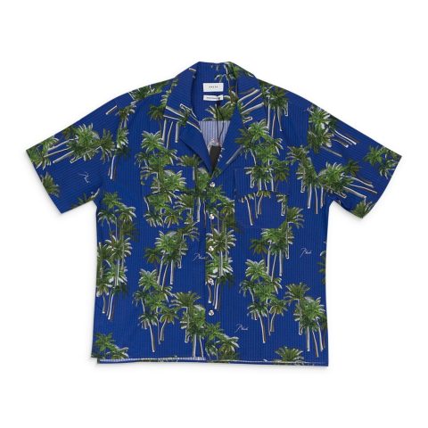 SEARSUCKER HAWAIIAN BLUE/GREEN BUTTON-UP SHIRT 7733263990844