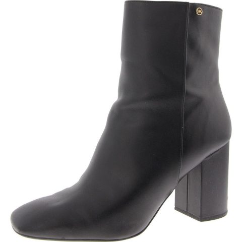 Hazel Faux Leather Block Heel Booties