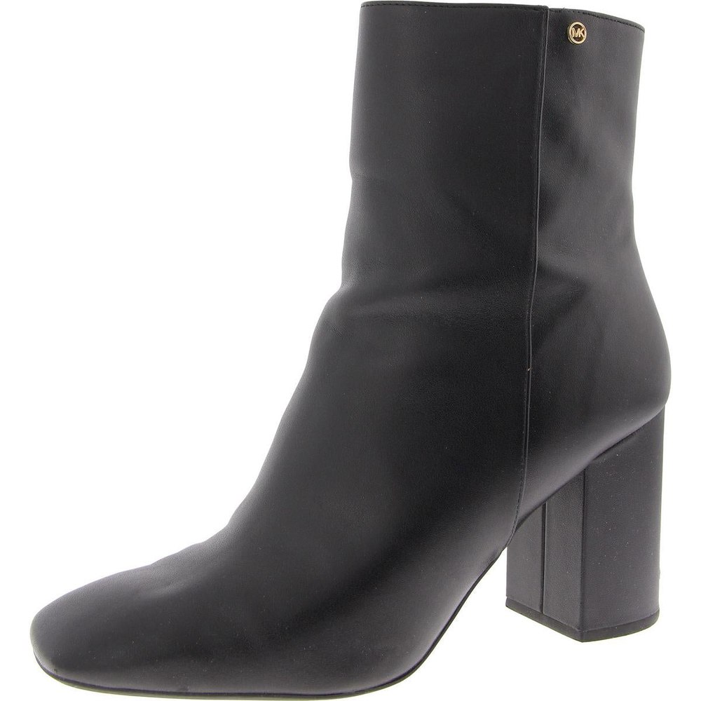 Hazel Faux Leather Block Heel Booties