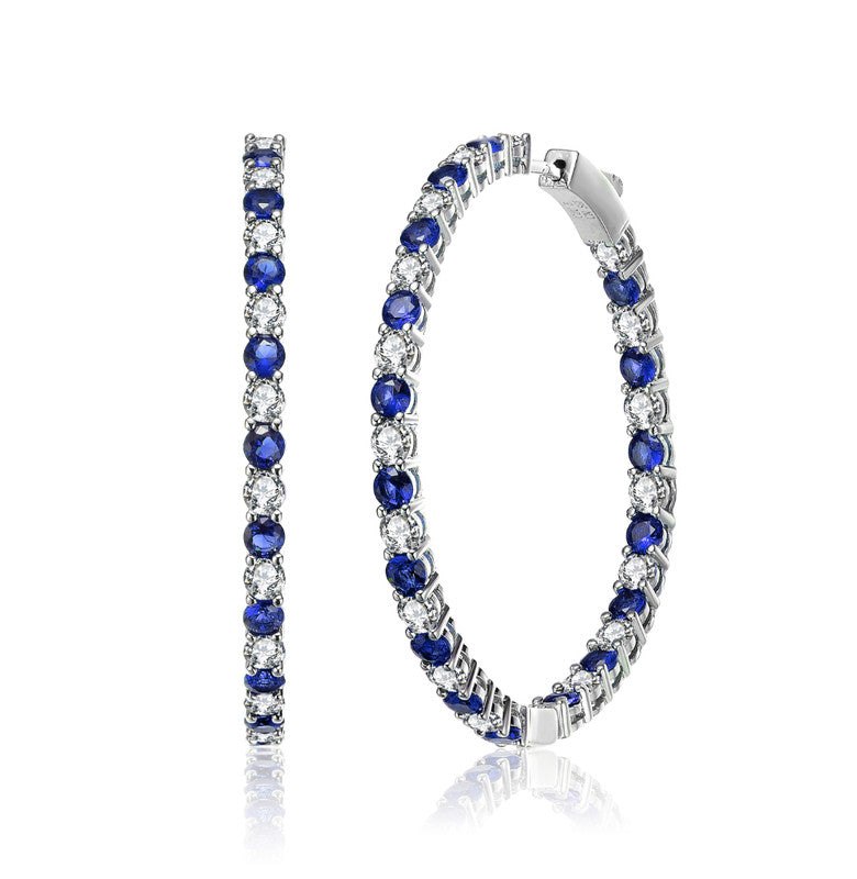 Big Hoop with Colored Cubic Zirconia Earrings 7733300985916