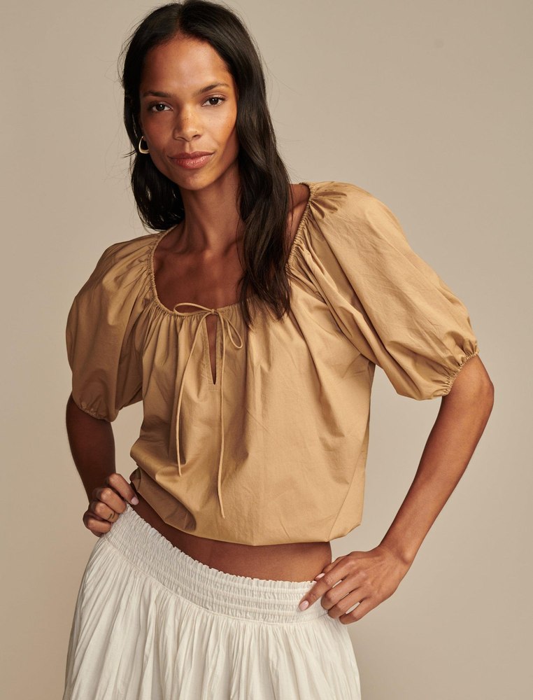 Lucky Brand Women’s Gathered Poplin Top 7733546483772
