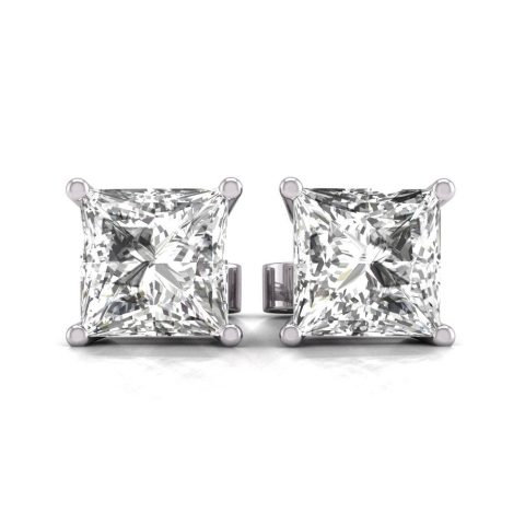 Diana M Lab 14KT WG 2ct TW LGD Princess Earring